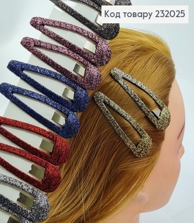 Заколка Тік - так 8 см з люрексом в асорт. 2 шт/уп.  232025 фото