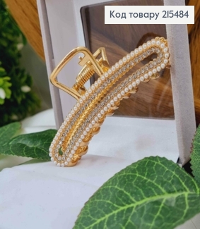 Краб металл, золотого цвета, банан в камнях, 7,5см. 215484 фото