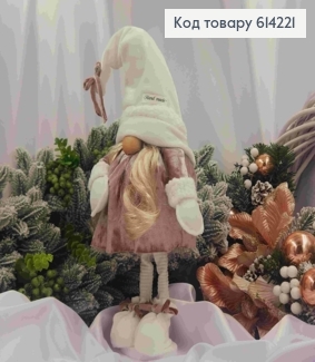 Гном "Скандинавский" (Девочка) в СЛИВОВОМ платье, 50см, ручная работа, Украина 614221 фото