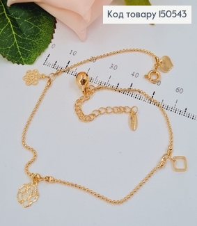 Браслет н аногу Цветочки 23+5см Xuping 18K 150543 фото