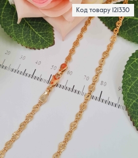 Цепочка плетения пластинками, с тиснением, дл. 45см, Xuping 18К 121330 фото