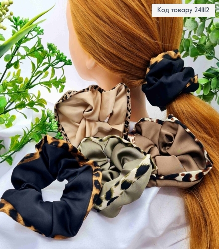 Резинка объемная с Леопардовым принтом по краям, 11см, Цвета в ассортименте. 241112 фото 1