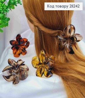 Краб пластик глянцевий "ГАВАЙСЬКА КВІТКА",  8см, Темні кольори в асортименті 211242 фото