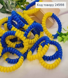 Резинка Пружинка глянцева, 5,5см, Жовто-Блакитного кольору 245198 фото