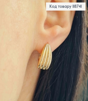 Серьги "Ракушка", 1,5см, английская застежка, Xuping 18K 118741 фото