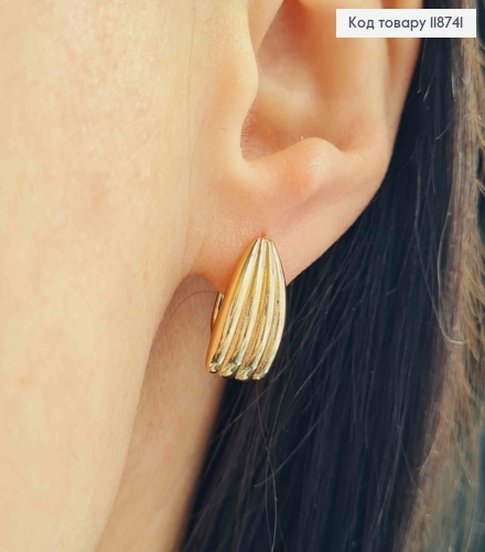 Серьги "Ракушка", 1,5см, английская застежка, Xuping 18K 118741 фото 1