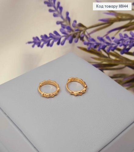 Серьги кольца "Фигурные", диаметр 1см, XUPING 18K 118144 фото 2