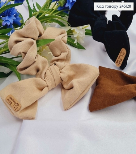 Резинка жатка с бантиком, 9*14см, цвета в ассортименте. 245128 фото 1