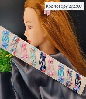 Заколка ток так детская бантик со цветочком в асс. (10пар) 272307 фото