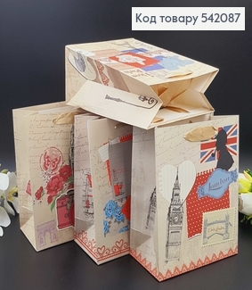 Пакет бумажный маленький Англия 18х23х10см 542087 фото