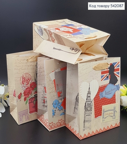 Пакет паперовий маленький Англія 18х23х10см 542087 фото 1