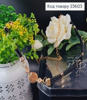 Пояс чорний(імітація шкіри) з золотим ланцюжком 236123 фото