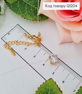 Жилка прозрачная, с круглым камешком 7мм., дл. 45+5см, Xuping 18K 121204 фото