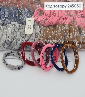 Резинка цветная с белой цветочком 100 шт / уп 245030 фото