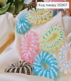 Резинка пружинка, об'ємна, 5см, Перламутрова, Кольори в асорт. 252107 фото