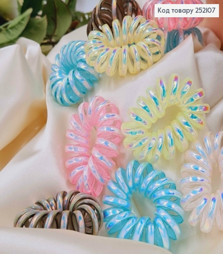Резинка пружинка, об'ємна, 5см, Перламутрова, Кольори в асорт. 252107 фото 1