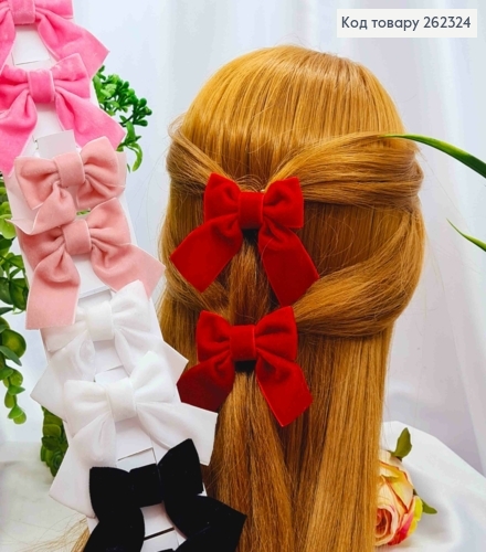 Набір резинок (10шт) БАНТИК  велюр, розмір 5,5*6см, кольори в асортименті, УКРАЇНА 262324 фото 1