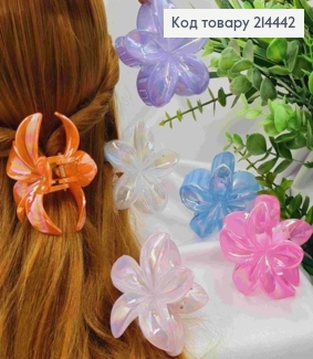 Краб пластик глянцевый "Гавайский Цветок", 8см, ЯРКИЕ-ПЕРЛАМУТРОВЫЕ цвета в ассортименте 214442 фото