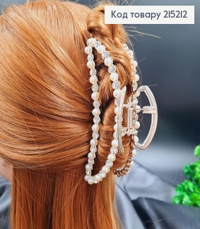 Краб метал с жемчужинками и камнями 11,5см, золотого цвета 215212 фото