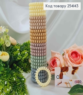 Резинка пружинка, 5,5см, матова, в пастельних тонах в асорт. 254143 фото