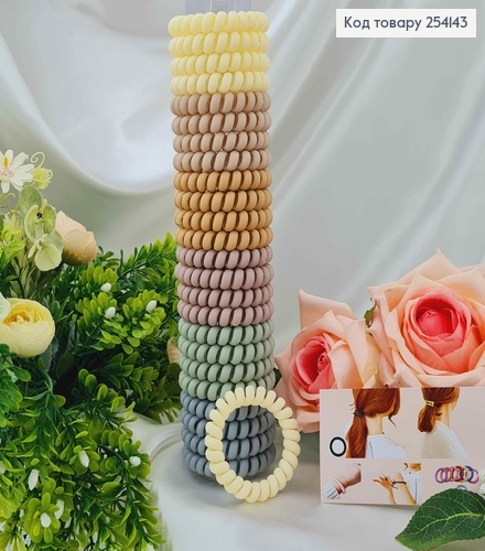 Резинка пружинка, 5,5см, матова, в пастельних тонах в асорт. 254143 фото 1