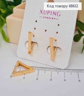 Серьги кольца "Треугольники", длина 1,6см, Xuping 18К 118612 фото
