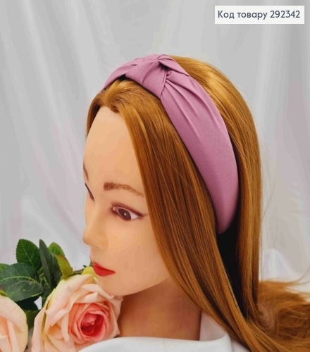 Обруч пластик в ткани "Чалма", Фиолетового цвета, 3,5см, ручная работа, Украина. 292342 фото 1