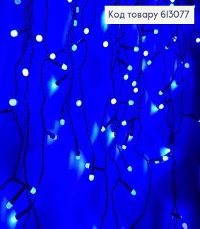 Гирлянда шторка черная проволока 5 м 150 LED синяя 613077 фото