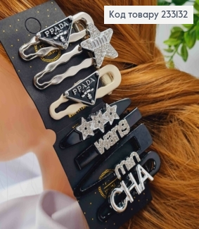 Набор : заколка стрела металл, MIN MIN-PPADA-звезда с камнями, 5,5-6,5см, в ассортименте (7шт/уп) 233132 фото