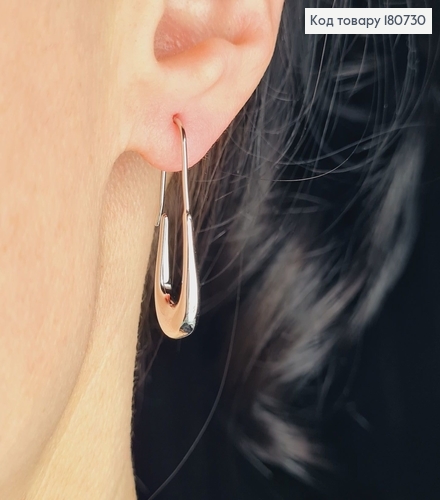 Сережки родированые Петля, 3см, Xuping 180730 фото 2