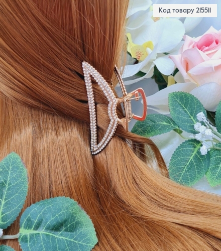 Краб металл, золотого цвета, в камешках, Треугольник, 7,5см 215511 фото 1