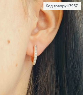 Серьги стрелы украшены Блестящими камешками, 1,6см, английская застежка, Xuping 18K 117937 фото