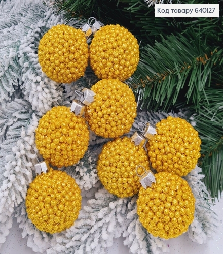 Набір куль 40мм Декор ЗОЛОТО 8шт/уп, Україна 640127 фото 1