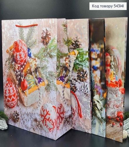Пакет бумажный, "Рождественская атмосфера" в ассорт. 30*12*41см 543141 фото 1
