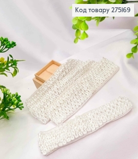 Пов'язка в'язана (заготовка), розміром 30*4см, Білого кольору 275169 фото