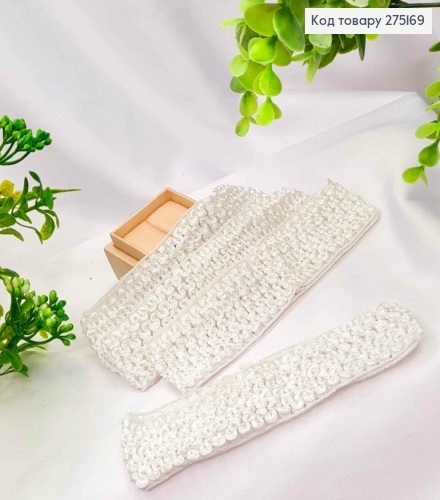 Пов'язка в'язана (заготовка), розміром 30*4см, Білого кольору 275169 фото 1