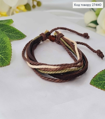 Браслет из шнурков, на затяжке, в ассорт. 274048 фото 1