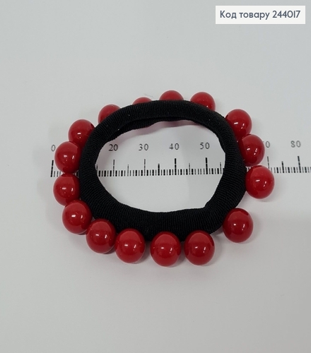 Резинка черная с красными бусинками 1 см 10 шт / уп цена за уп. 244017 фото 1