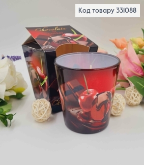Аромасвічка стакан Chocolate & CHERRY, 115г/30год. горіння, Польща 331088 фото