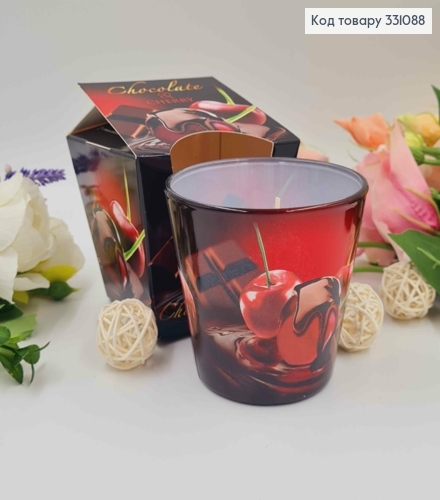 Аромасвечка стакан Chocolate & CHERRY, 115г/30год. горение, Польша 331088 фото 1
