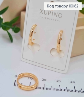 Сережки Кільця, ширина 2мм, діаметр 1,4см, Xuping 18K 110182 фото