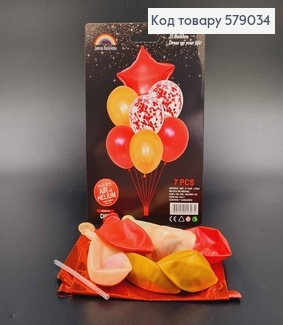 Набор шаров Красных и Золотых, 1шт(фольгированая Звезда)+6шт(латексные) 579034 фото