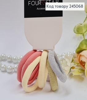 Набор резинок "Микрофибра" пастельные цвета в ассортименте. диаметр 5см. 6шт\наб. 245068 фото