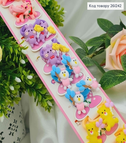 Набор детских резинок, Зверьки с шариками, в ярких тонах, 20 шт/наб. 261242 фото 1