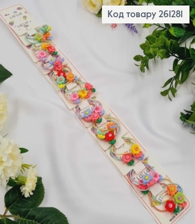 Набор детских резинок (30шт) веселие ЦВЕТОЧКИ  в ассортименте, тонкие, диаметр 3,5см. 261281 фото