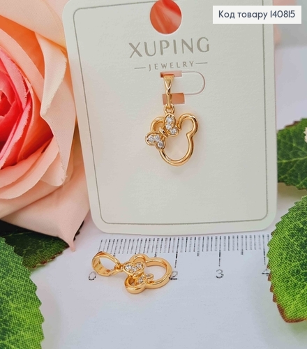 Кулон "Микки Маус с бабочкой в камнях", 1,1см. Xuping 18K 140815 фото 1