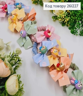 Набор детских резинок, жатка с бантикоми животными 10 шт/наб. 261227 фото