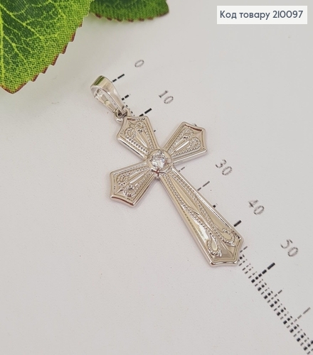 Крестик родированый 4*2,5см Xuping  210097 фото 1