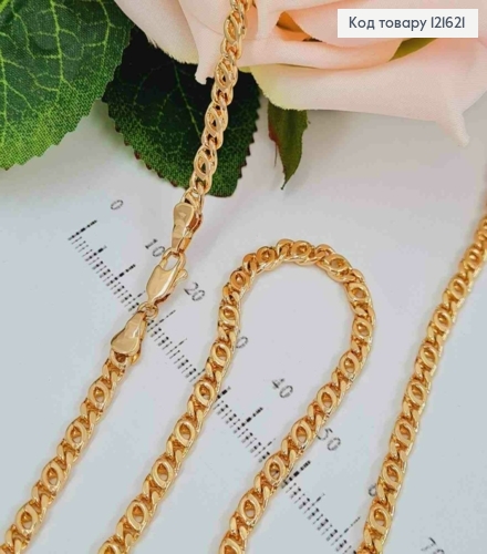 Цепочка плетения Кофейное зернышко, ширина 4мм, длина 55см, Xuping 18K 121621 фото 2