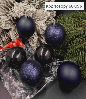 Набор игрушек (60мм) ЧЕРНЫЕ, Китай, 6шт/уп, (глитер, матовые, глянцевые) 661096 фото